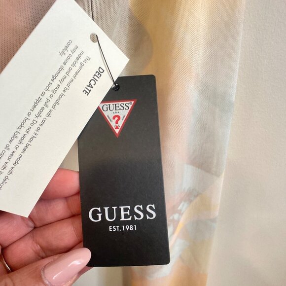 NWT GUESS Tatiya Layered Mesh Top, size Medium - Picture 8 of 11